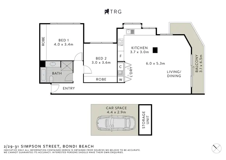 Floorplan of Homely apartment listing, 2/29-31 Simpson Street, Bondi Beach NSW 2026