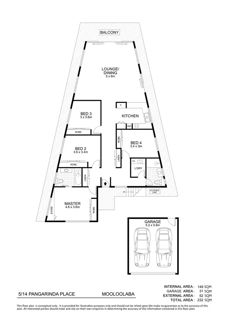 Floorplan of Homely unit listing, 5/14 Pangarinda Place, Mooloolaba QLD 4557