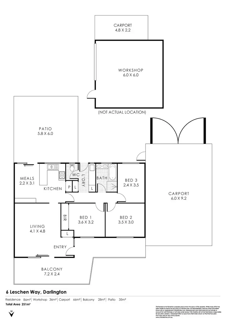 Floorplan of Homely house listing, 6 Leschen Way, Darlington WA 6070