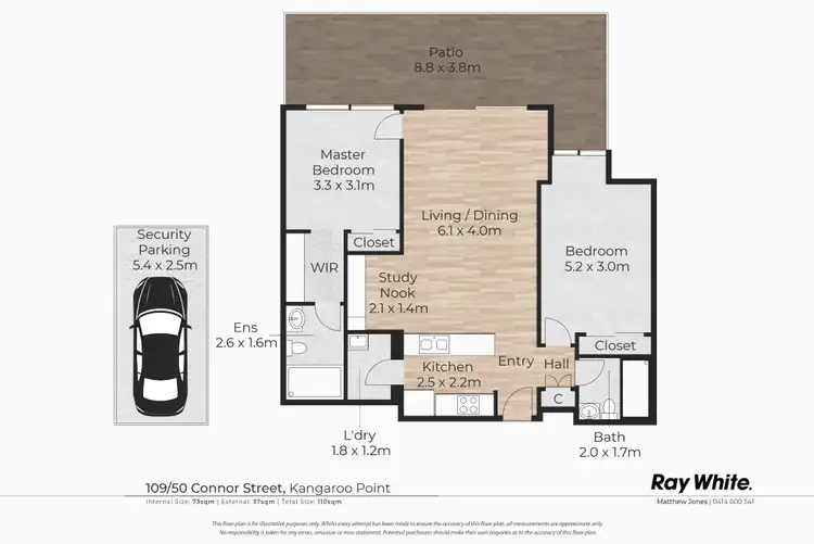 Floorplan of Homely apartment listing, 109/50 Connor Street, Kangaroo Point QLD 4169