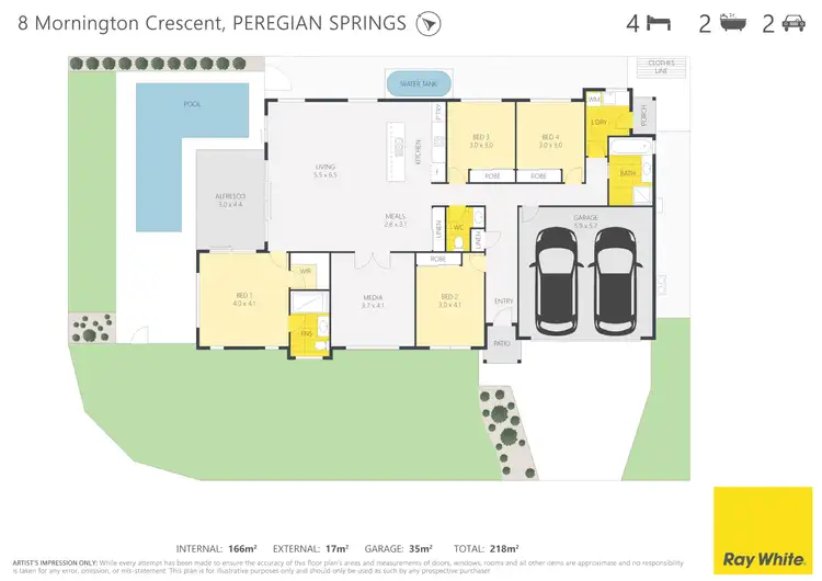 Floorplan of Homely house listing, 8 Mornington Crescent, Peregian Springs QLD 4573