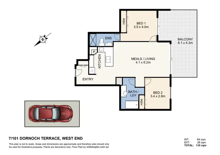 Floorplan of Homely apartment listing, 7/101 Dornoch Terrace, Highgate Hill QLD 4101
