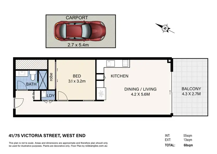 Floorplan of Homely apartment listing, 41/75 Victoria Street, West End QLD 4101