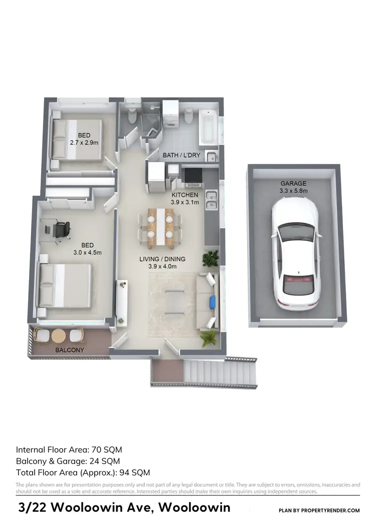Floorplan of Homely unit listing, 3/22 Wooloowin Avenue, Wooloowin QLD 4030
