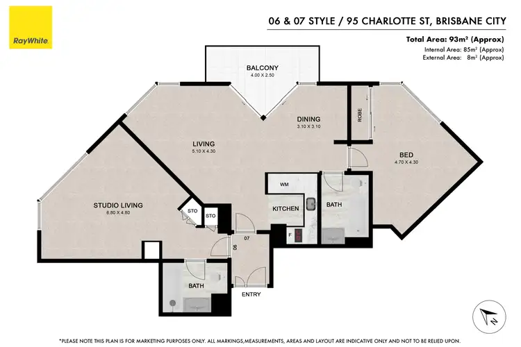 Floorplan of Homely apartment listing, 3006-3007/95 Charlotte Street, Brisbane City QLD 4000