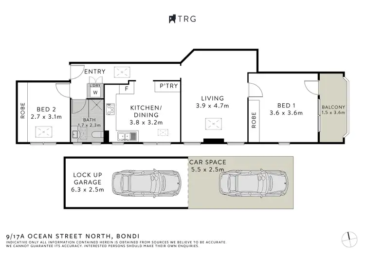 Floorplan of Homely apartment listing, 9/17A Ocean Street North, Bondi NSW 2026
