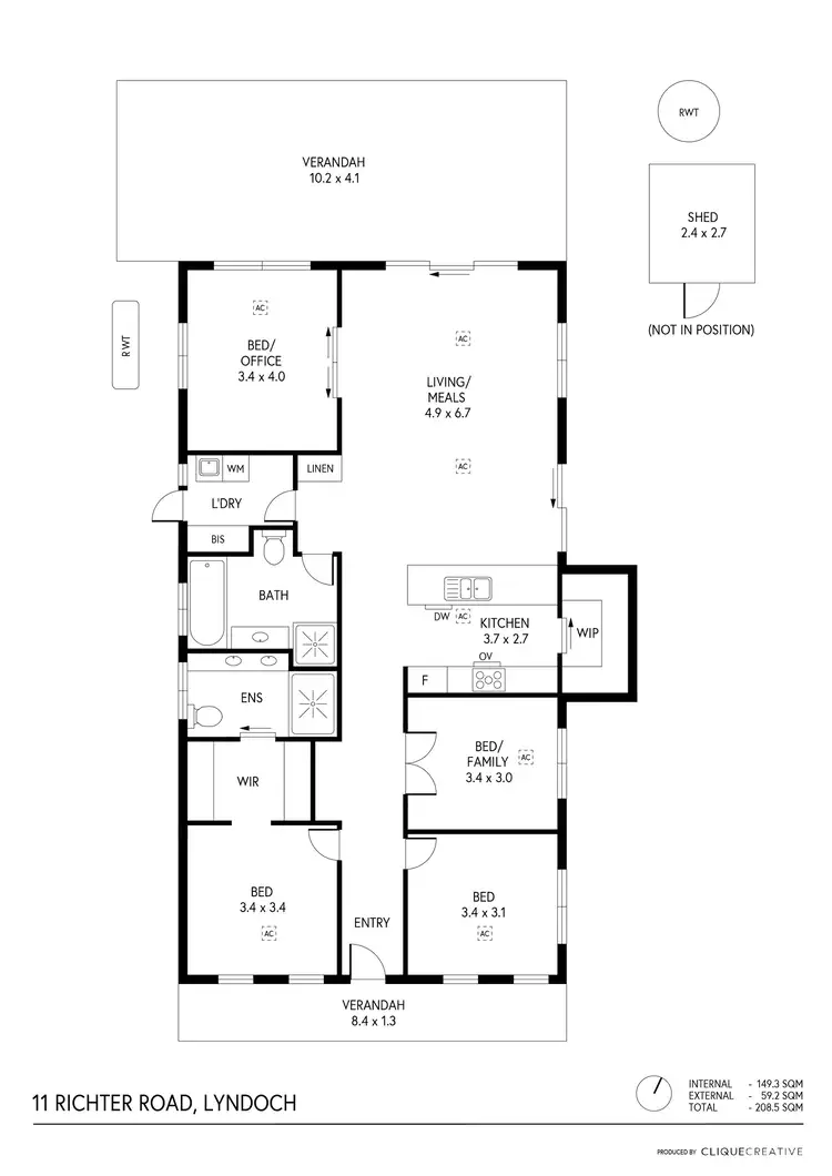 Floorplan of Homely house listing, 11 Richter Road, Lyndoch SA 5351