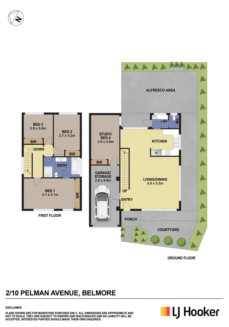 Floorplan of Homely townhouse listing, 2/10 Pelman Avenue, Belmore NSW 2192