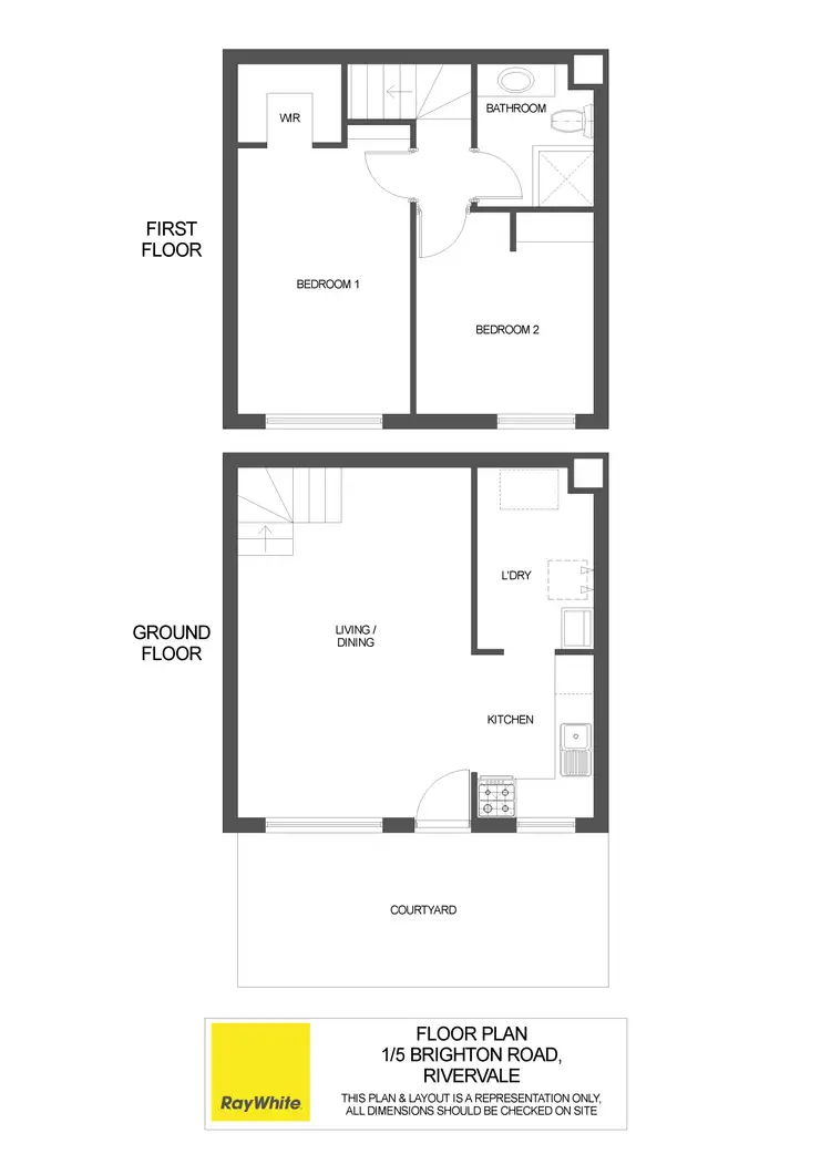 Floorplan of Homely unit listing, 1/5 Brighton Road, Rivervale WA 6103