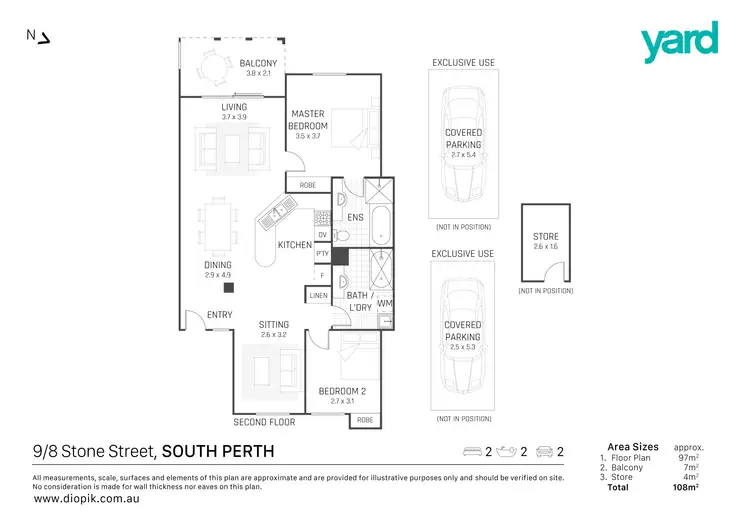 Floorplan of Homely unit listing, 9/8 Stone Street, South Perth WA 6151