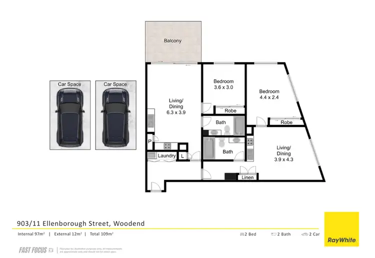 Floorplan of Homely apartment listing, 903 A & B/11 Ellenborough Street, Woodend QLD 4305