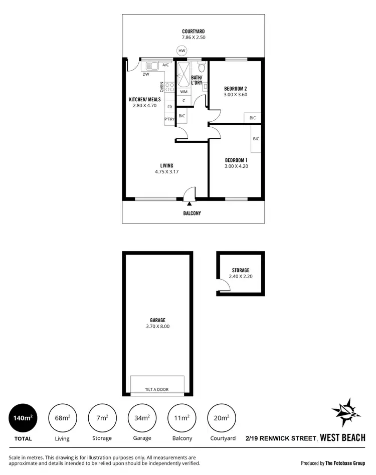 Floorplan of Homely unit listing, 2/19 Renwick Street, West Beach SA 5024