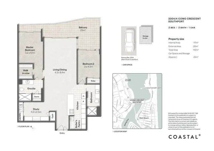 Floorplan of Homely apartment listing, 3304/4 Como Crescent, Southport QLD 4215