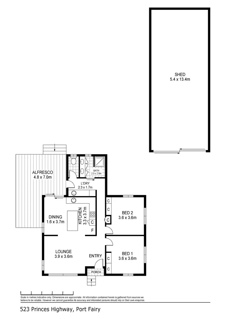 Floorplan of Homely house listing, 523 Princes Hwy, Port Fairy VIC 3284