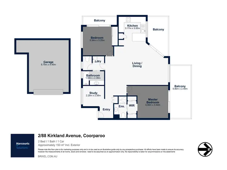 Floorplan of Homely apartment listing, 2/88 Kirkland Avenue, Coorparoo QLD 4151