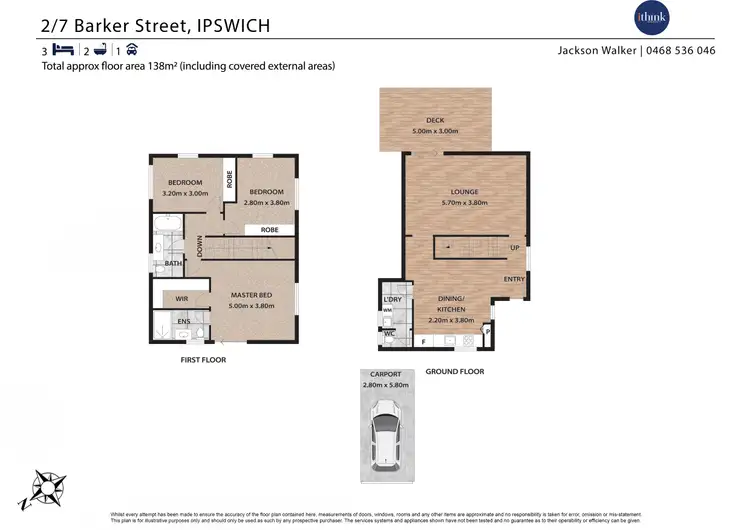 Floorplan of Homely townhouse listing, 2/7 Barker Street, Ipswich QLD 4305