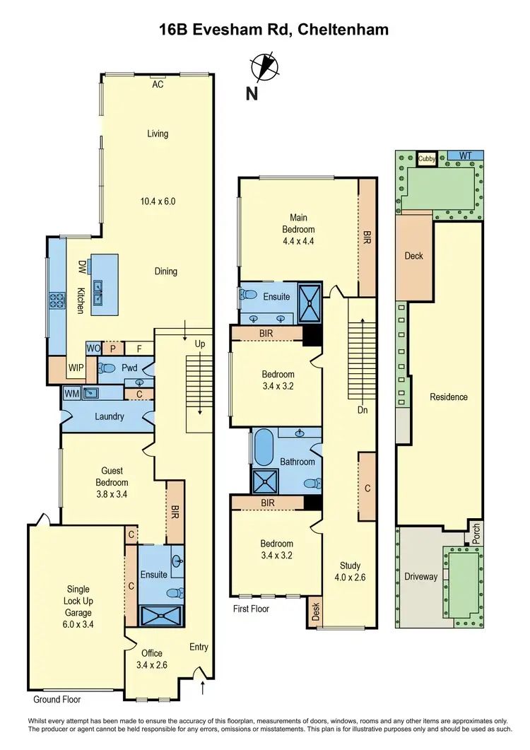 Floorplan of Homely townhouse listing, 16B Evesham Road, Cheltenham VIC 3192