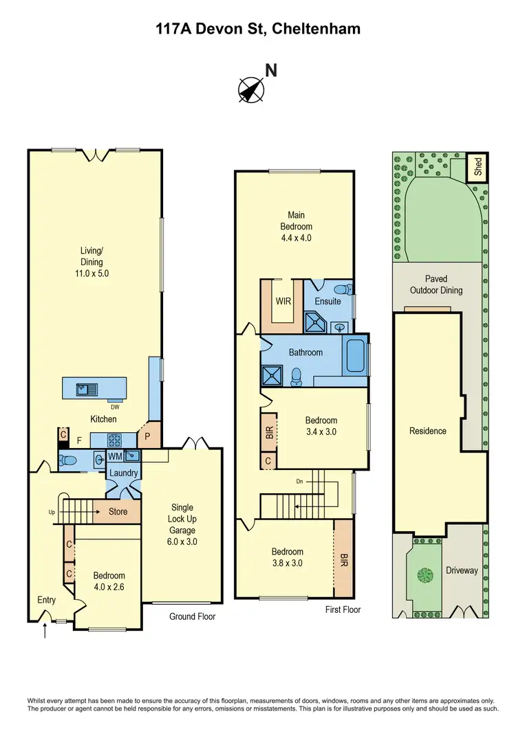 Floorplan of Homely townhouse listing, 117A Devon Street, Cheltenham VIC 3192