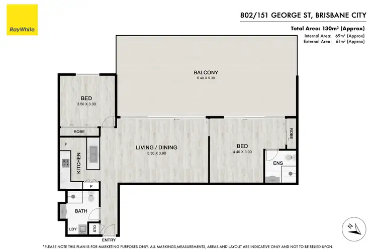 Floorplan of Homely apartment listing, 802/151 George Street, Brisbane City QLD 4000