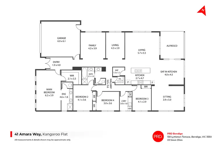 Floorplan of Homely house listing, 41 Amara Way, Kangaroo Flat VIC 3555