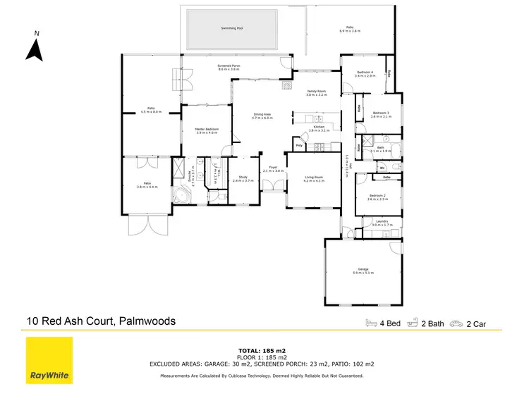 Floorplan of Homely house listing, 10 Red Ash Court, Palmwoods QLD 4555