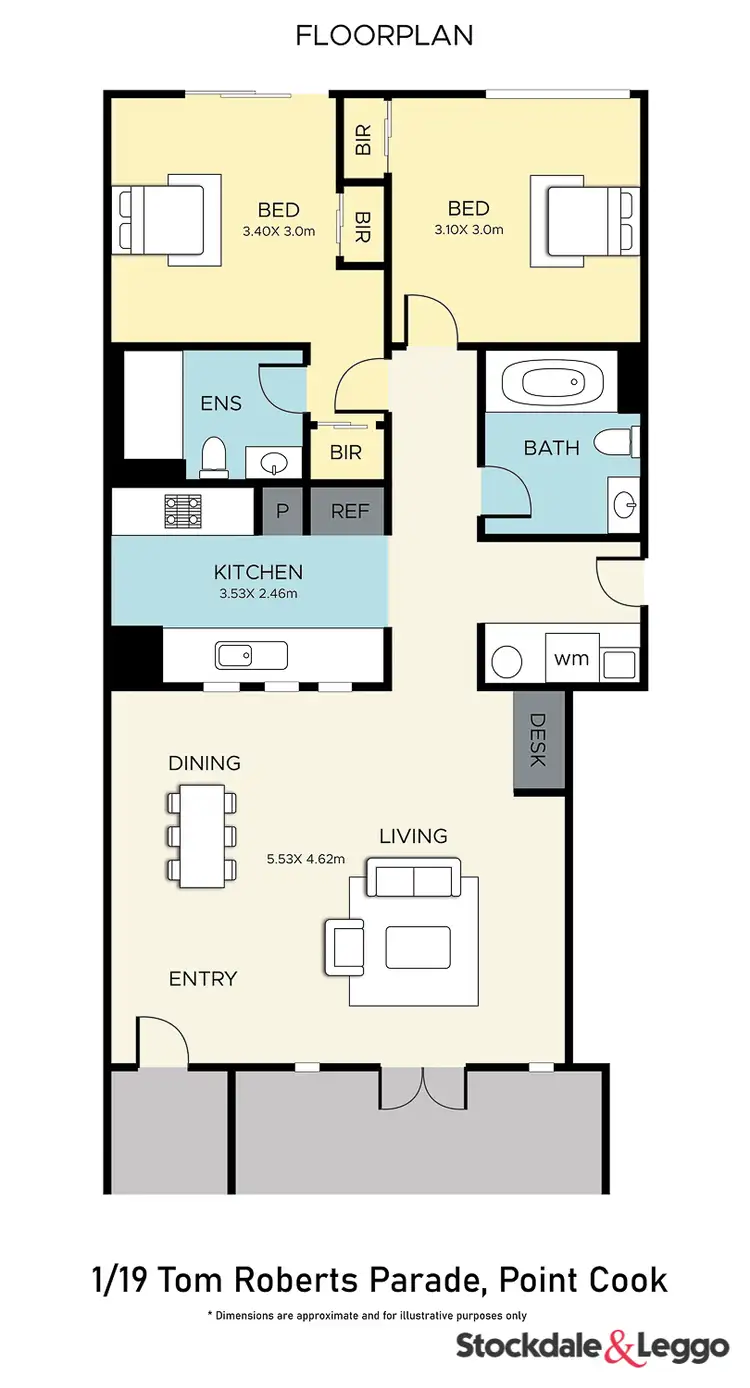 Floorplan of Homely unit listing, 1/19 Tom Roberts Parade, Point Cook VIC 3030