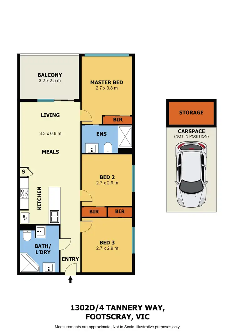 Floorplan of Homely apartment listing, 1302D/4 Tannery Walk, Footscray VIC 3011
