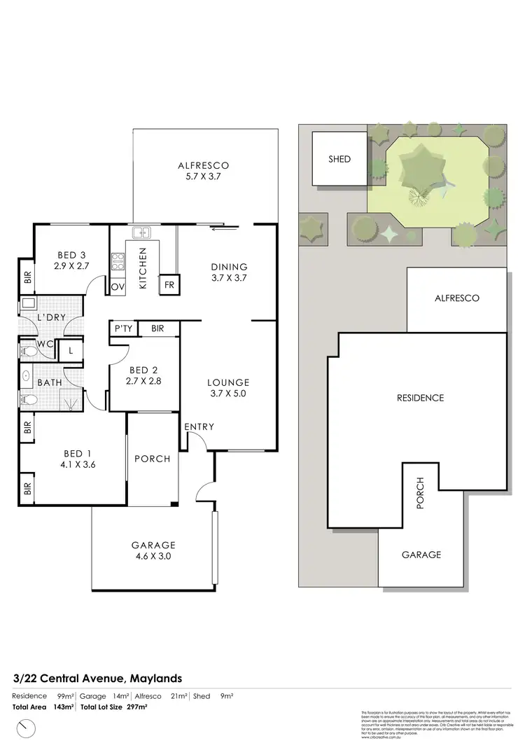 Floorplan of Homely villa listing, 3/22 Central Avenue, Maylands WA 6051