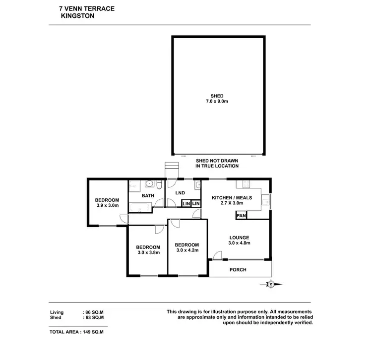 Floorplan of Homely house listing, 7 Venn Terrace, Kingston Se SA 5275