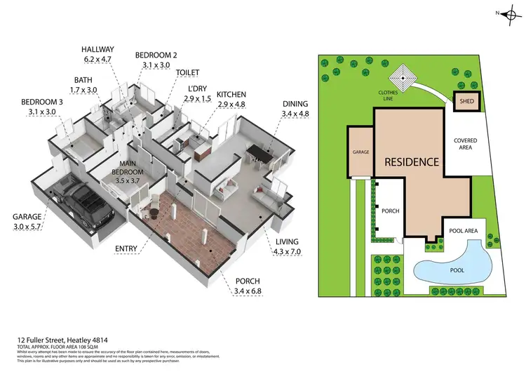 Floorplan of Homely house listing, 12 Fuller Street, Heatley QLD 4814