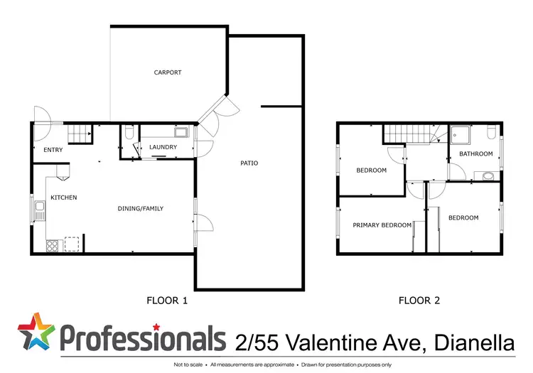 Floorplan of Homely townhouse listing, 2/55 Valentine Avenue, Dianella WA 6059