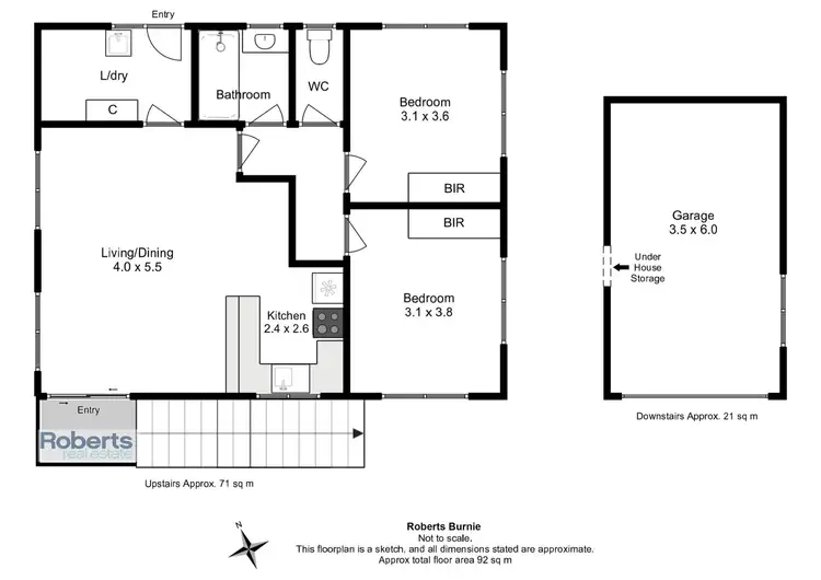 Floorplan of Homely unit listing, 2/61 Manuka Drive, Romaine TAS 7320