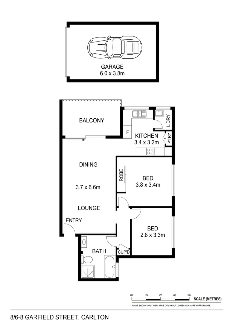 Floorplan of Homely unit listing, 8/6-8 Garfield Street, Carlton NSW 2218