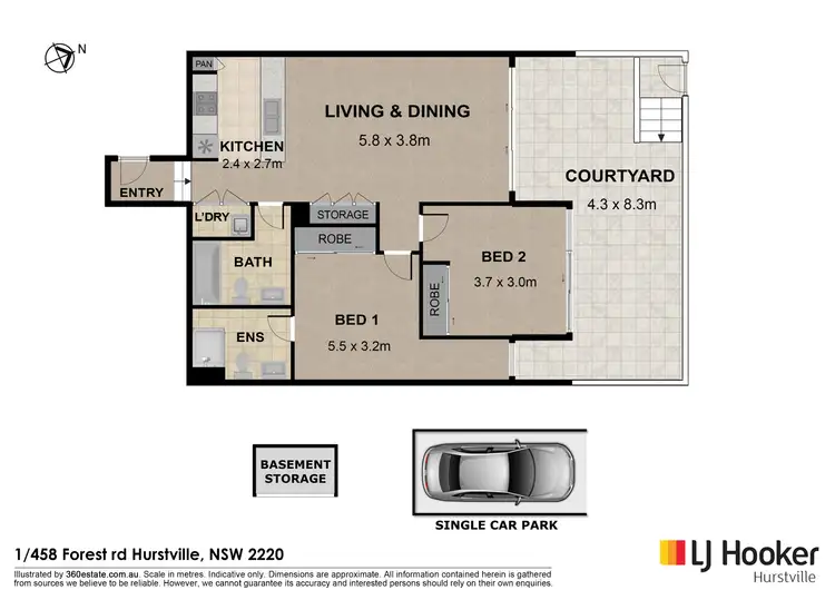 Floorplan of Homely apartment listing, 1/458 Forest Road, Hurstville NSW 2220