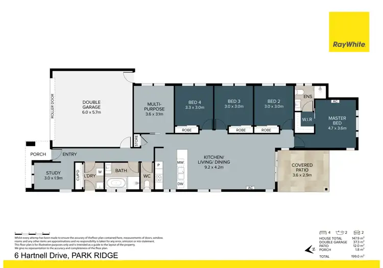 Floorplan of Homely house listing, 6 Hartnell Drive, Park Ridge QLD 4125