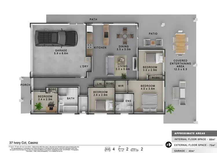 Floorplan of Homely house listing, 37 Ivory Circuit, Casino NSW 2470