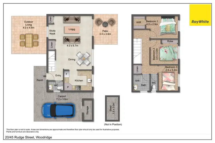 Floorplan of Homely townhouse listing, 20/45 Rudge Street, Woodridge QLD 4114