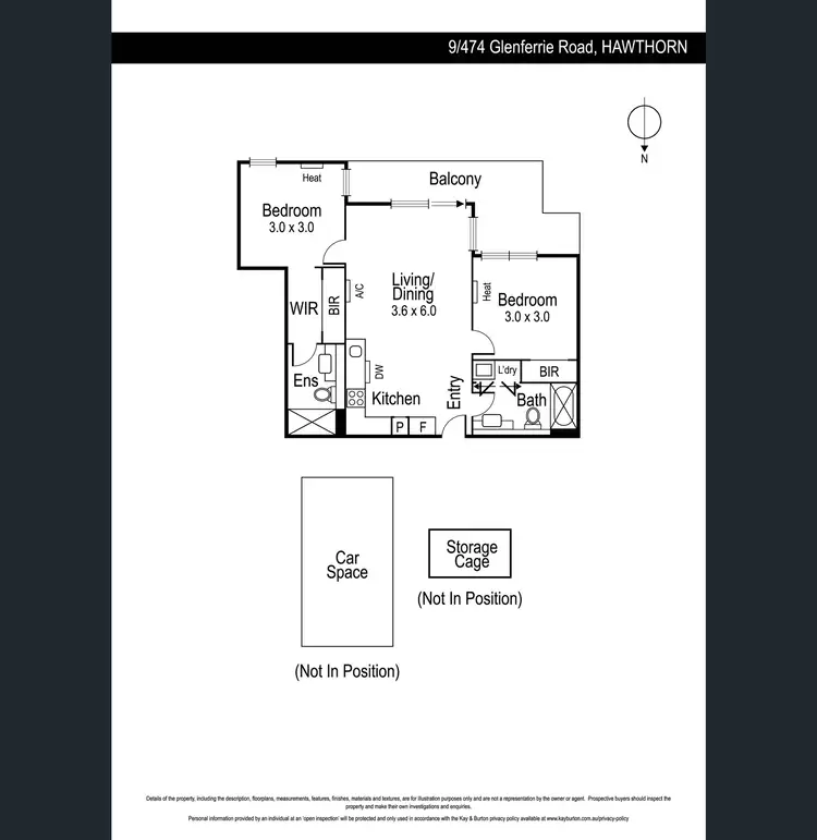 Floorplan of Homely apartment listing, 9/474 Glenferrie Road, Hawthorn VIC 3122