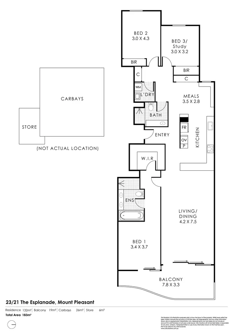 Floorplan of Homely apartment listing, 23/21 The Esplanade, Mount Pleasant WA 6153