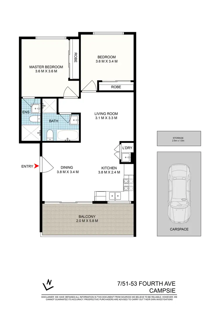Floorplan of Homely apartment listing, 7/51-53 Fourth Avenue, Campsie NSW 2194