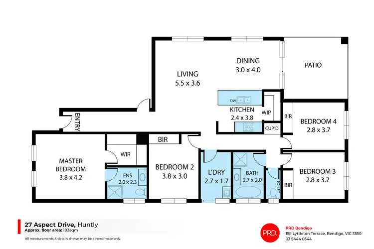 Floorplan of Homely house listing, 27 Aspect Drive, Huntly VIC 3551