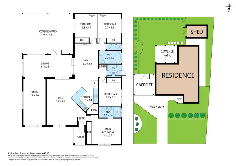 Floorplan of Homely house listing, 4 Heather Avenue, Rasmussen QLD 4815
