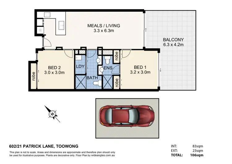 Floorplan of Homely other listing, 602/21 Patrick Lane, Toowong QLD 4066