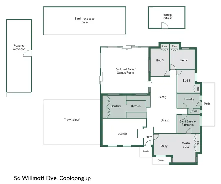 Floorplan of Homely house listing, 56 Willmott Drive, Cooloongup WA 6168