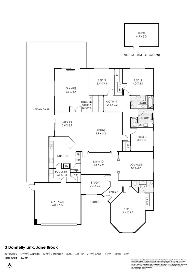 Floorplan of Homely house listing, 3 Donnelly Link, Jane Brook WA 6056