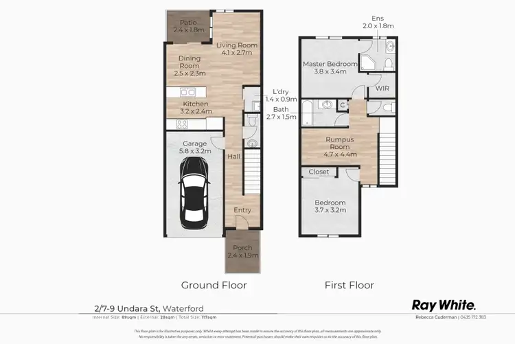 Floorplan of Homely townhouse listing, 2/7-9 Undara Place, Waterford QLD 4133