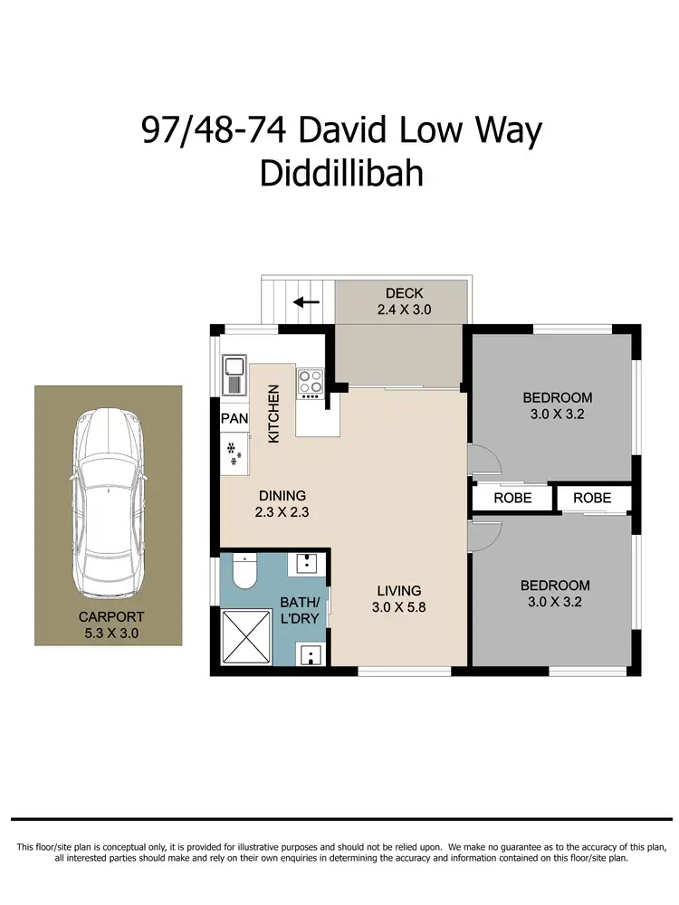 Floorplan of Homely unit listing, 97/48-74 David Low Way, Diddillibah QLD 4559