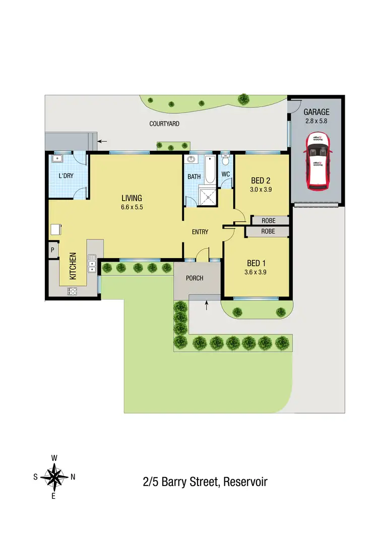 Floorplan of Homely unit listing, 2/5 Barry Street, Reservoir VIC 3073