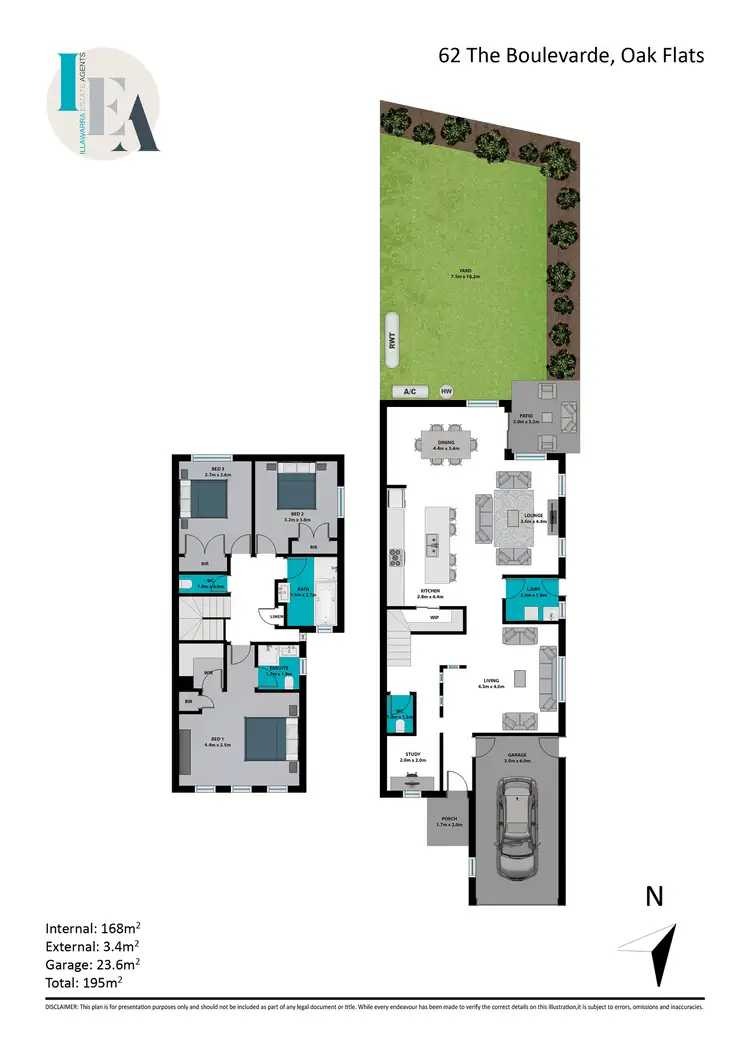 Floorplan of Homely semi-detached listing, 62 The Boulevarde, Oak Flats NSW 2529