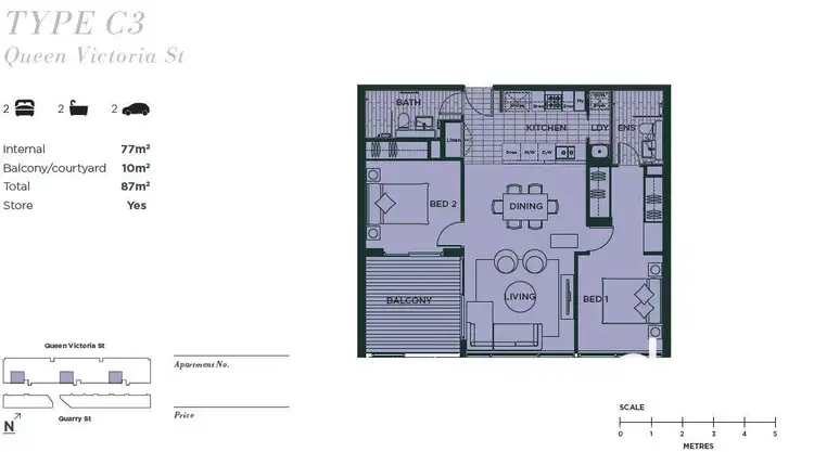 Floorplan of Homely apartment listing, 121/51 Queen Victoria Street, Fremantle WA 6160